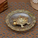 Feng Shui Tortoise with decorative plate for offices and home