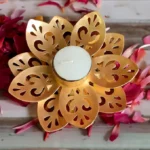 Lotus Tea Light Diya Holder Stand Home puja Temple Diwali Decor
