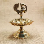 Handcrafted Brass Peacock Diya for Pooja