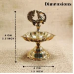 Handcrafted Brass Peacock Diya for Pooja - Image 2
