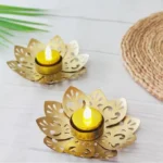Lotus Tea Light Diya Holder Stand Home puja Temple Diwali Decor - Image 4